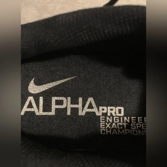 NIKE Alpha Pro Black Size 15 Cleats - Picture 10 of 16